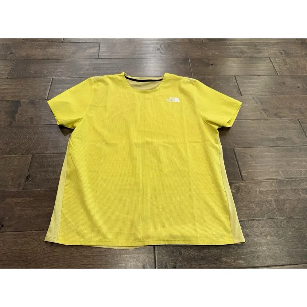 The North Face Mens Yellow Flex Short-Sleeve Running Training T-Shirt Size L